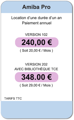 Amiba Pro / Tarif location Pro