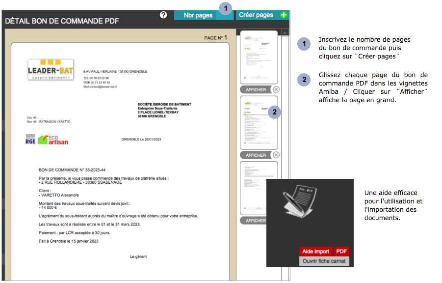 logiciel de batiment et BTP Amiba - Contrat sous-traitant / infos generales