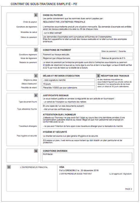 Logiciel devis facture batiment Amiba avec contrats de sous-traitance - Contrat - Conditions