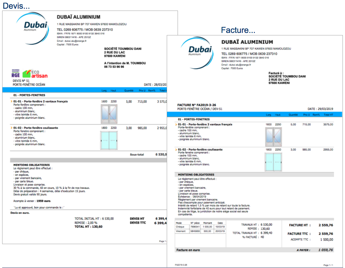 logiciel devis & facture batiment personnalisable pour chaque entreprise