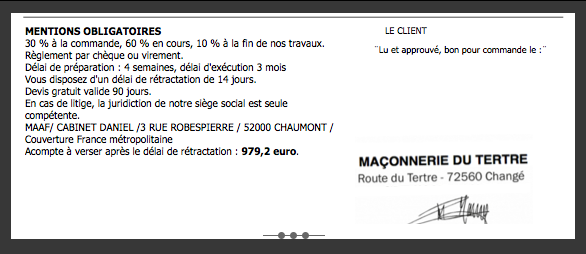 Mentions obligatoires sur les ¨Devis pro¨ et ¨Devis rapides¨ Amiba